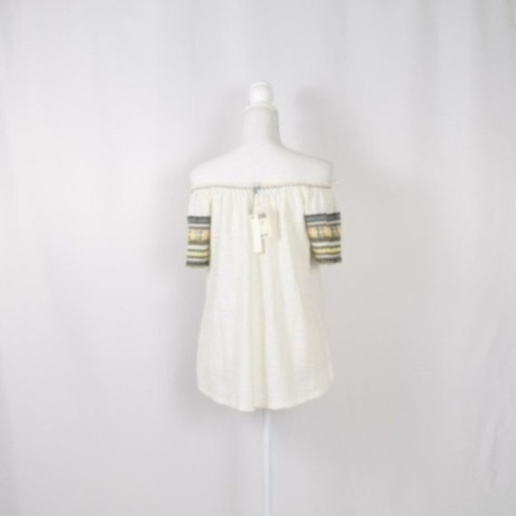 Lucky Brand Emb. Off-The-Shoulder Top, Ivory - Picture 4 of 4